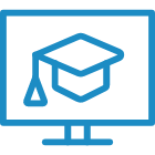 computer with graduation cap
